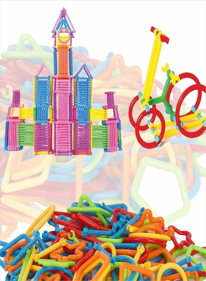 ToyMagic StrawStix Construction Set for Kids - 500 Pieces STEM Building Toys, Flexible Colorful Straws & Connectors for Creative Play, Towers, Shapes, Structures - Non-Toxic Safe for Ages 3+ - Image 1